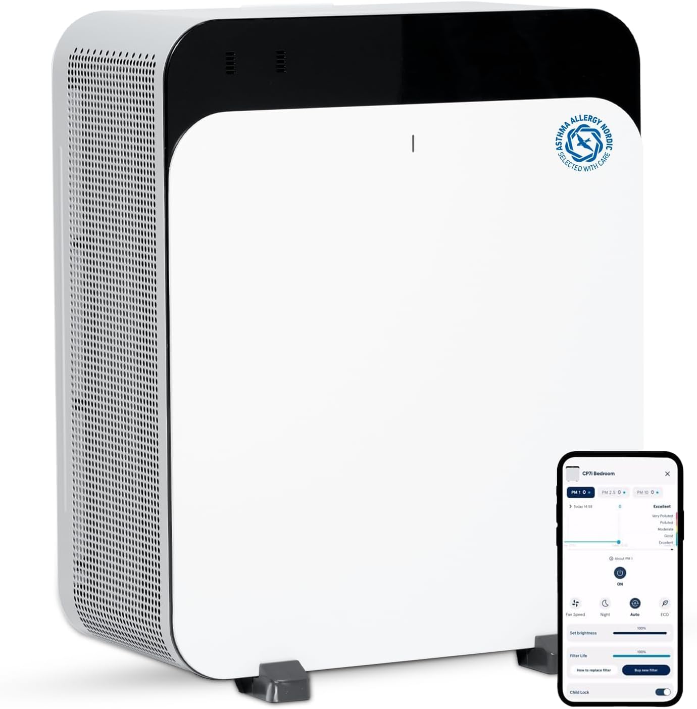 Premium Smart Air Purifier for Home, Pet Allergy Filter, Quiet Operation, Air Sterilisation Technology & Large Room Coverage